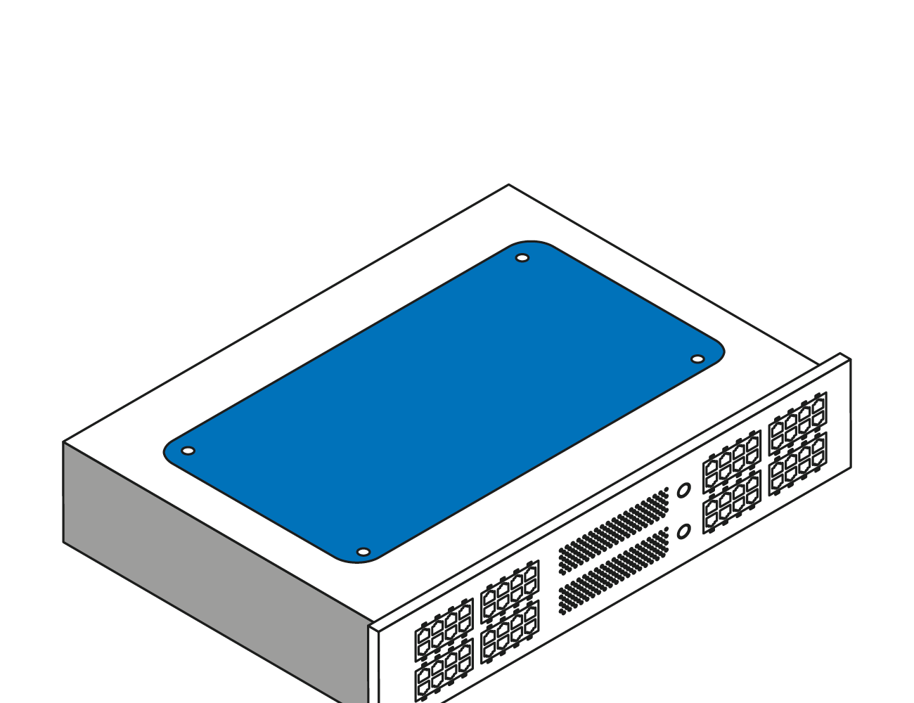 Switch KVM, rack PDU, cavi audio/video